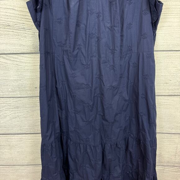 Gap Plus Size Navy Eyelet Flutter Sleeve Embroidered Dress Size 20 - Picture 5 of 8